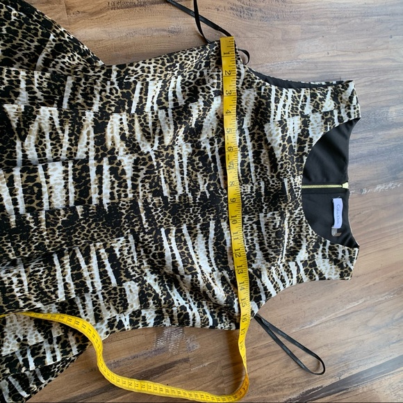 Calvin Klein Cheetah Print Fit and Flare Dress - Picture 4 of 6